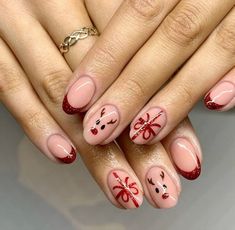 Cute Simple Nails, Christmas Gel Nails, Cute Gel Nails, Christmas Nails Acrylic, Festival Nails, Xmas Nails