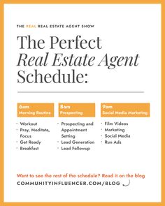 the perfect real estate agent schedule