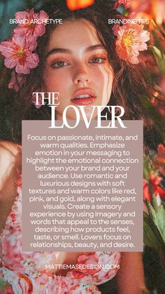 a woman with flowers in her hair is featured on the cover of the magazine, the lover