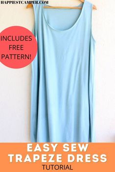 an easy sew trapeze dress with instructions to make it easier for sewing