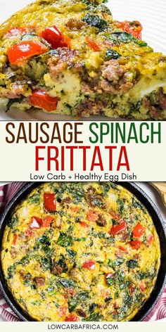 sausage spinach frittata is an easy and healthy breakfast