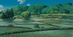 an image of a painting of rice fields