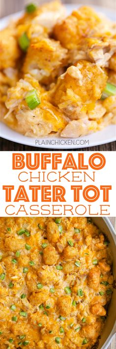 buffalo chicken tater tot casserole is an easy and delicious side dish