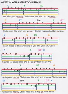 sheet music for christmas with the words we wish you a merry christmas