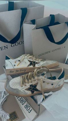 Golden Goose Sneakers Customized, Custom Golden Goose, Preppy Shoes, Shoes Outfit Fashion, Golden Goose Shoes