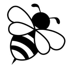 a black and white drawing of a bee