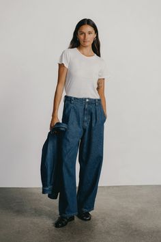 Field Pant, Tencel Denim, Vintage Dark | OZMA Field Pants, Melina Pant, Everyday Uniform, Tencel Denim, Winter Wishlist, Sustainable Wardrobe, Uniform Pants, Summer Shopping, Clothing Wishlist