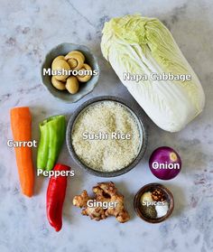 the ingredients needed to make this dish include carrots, cauliflower, and cabbage