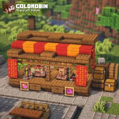 an image of a small restaurant in minecraft