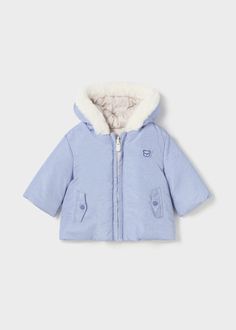 Reversible Puffer Jacket, Toddler Wearing, Winter Blue, Reversible Coat, Beige Shorts, Winter Blues, Boy Blue, Winter Essentials, Hooded Coat