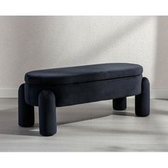 This storage bench is perfect for any home. It has a fabric-wrapped frame, which is available in velvet, linen and sherpa fabric, to add a plush touch to your seating area. The bench also features a spacious storage compartment, perfect for storing blankets, towels, or anything else you need to keep organized. It can be used as a seating option in the living room, bedroom, dressing room or hallway, and its modern look makes it an eye-catching addition to any décor. Mercer41 Upholstery Color: Bla End Of Bed Ottoman, Bench End Of Bed, Stool For Bedroom, Upholstered Entryway Bench, Bed Ottoman, Bed Stool, Storing Blankets, Home Entryway, Storage Benches