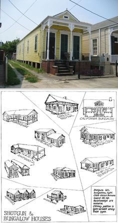 an old house is shown with plans for the front and side porchs on it