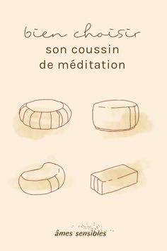 some breads are drawn on a white background with the words,'son coussin de meditation '