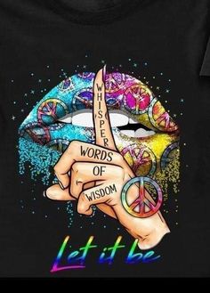 a black shirt with the words let it be written on it and a peace sign