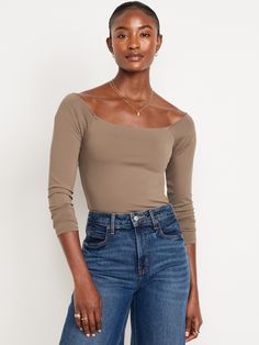 off-shoulder neckline long sleeves fitted hits below waist models are approx.  5'9" and wear sizes s (4), l (12), and xl (18)machine wash according to the care instruction label  . Best Holiday gift for Women , perfect Tops for Christmas! Soft Natural Tops, Pajamas Gift, Character Poses, Family Pajamas, Family Maternity, Off The Shoulder Top, Old Navy Women, Off Shoulder Tops, Big And Tall