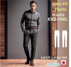 Men's Slim Fit Pants Sewing Pattern/ XXS-10XL /Slim Leg Pants Pattern/Trendy Pants Pattern /Men's Plus Size Pattern /Casual Office Pants /Men's Suit Pants Pattern For woven and low stretch fabrics. Available as an instant download (zip, pdf) sewing pattern bundle with a range of size options:  15 sizes: XXS-10XL. For a more detailed sizing chart in centimeters and inches please see the photos. After purchasing these patterns you will be able to download them:  ** A4/USA Letter for home printer, Slim Fit Pants Men, Plus Size Patterns, Pants Sewing, Trendy Pants, Office Pants, Pants Sewing Pattern, Slim Leg Pants, Men's Suit, Pants For Men