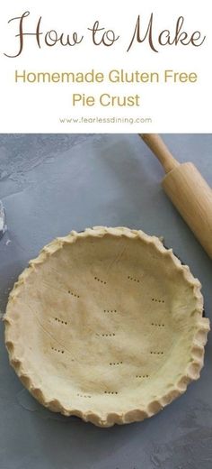 homemade gluten free pie crust in a pie pan