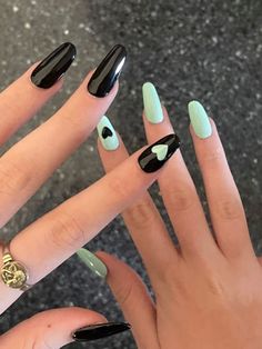 Edgy Nails, Grunge Nails, Fire Nails, Pretty Acrylic Nails, Short Acrylic Nails