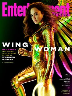 the cover of entertainment weekly magazine featuring a woman in gold and green bodysuits