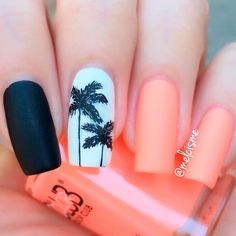 Cool Tropical Nails Designs for Summer ★ See more: https://naildesignsjournal.com/tropical-nails-designs/ #nails Summer Acrylic, Nails Yellow, Nail Art Designs Summer