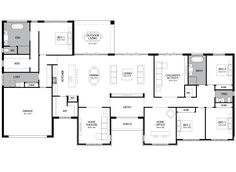 the floor plan for an apartment with four bedroom and two bathroom areas, including one living room