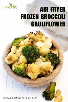 This is Air Fryer Frozen Broccoli Cauliflower Recipe By healthier steps Frozen Broccoli Air Fryer, Frozen Broccoli And Cauliflower, Air Fryer Frozen Broccoli, Cauliflower Air Fryer, Vegan Chickpea Burger, Jamaican Stew Peas, Stew Peas, Vegan Fried Chicken