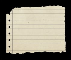 an old piece of paper with lined lines and holes on the bottom, isolated against a white background