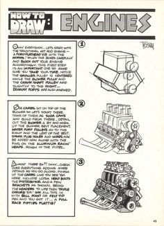 an instruction manual for how to draw engines