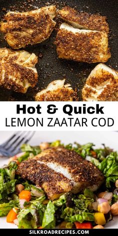 Hot & Quick Lemon Zaatar Cod is a dish that transforms simple ingredients into a culinary delight. Fresh cod filets are seasoned with aromatic zaatar and zesty lemon, creating a delectable crust. Perfect for busy weeknights, this recipe combines convenience and taste, making it an ideal choice for a healthy, flavorful dinner. Enjoy with your favorite salad! Cod Filets, Seafood Healthy, Comfort Recipes, Pan Fried Fish, Cod Recipe, Flavorful Dinner, Mussels Recipe, Favorite Salad, Healthy Salmon Recipes