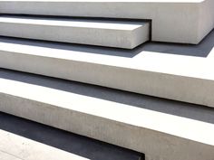 the concrete steps are lined up neatly