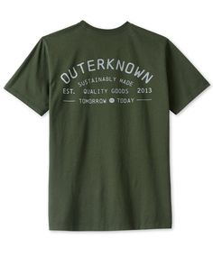 An easy-wearing essential for every day, this super soft, organic cotton tee prominently features a signature Outerknown logo. Classic fit, crew neck tee with pocket. Printed on super soft, premium organic cotton. Fit Logo, Henley Sweater, Black Olive, Crew Neck Tee, Logo T Shirt, Mens Tees, Bottoms Pants, Tshirt Logo, Black Tee