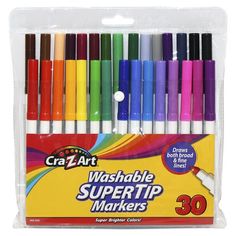 crayon washable super tip markers, 64 count