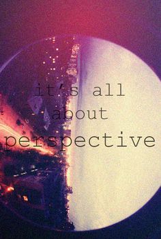 an image of a city at night with the words it's all about percetive