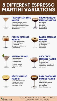 the 8 different espresso martini variations