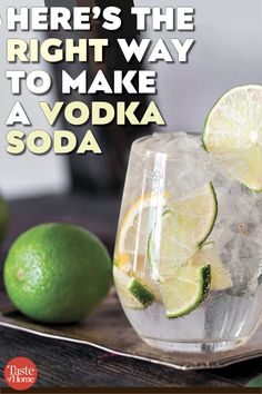 there's the right way to make a vodka soda with lemons and limes