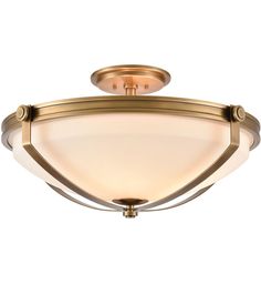 a semi flush ceiling light with an oval glass shade