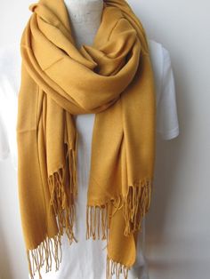 Mustard yellow scarf 2019 2020 fall winter fashion color trends scarves solid Pashmina wraps shawls Yellow Scarf Outfit, Trendy Scarves, Burgundy Scarf, Fall Winter Fashion, Pashmina Wrap, Fabric Scarf, Color Trends Fashion, Yellow Scarf, Style Scarf