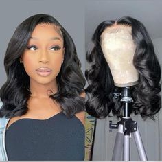 Douyin Bob Wig Human Hair 13x4 Frontal Lace Wig 14 Inch Body Wave HD Lace Front Wigs Human Hair Pre Plucked Glueless Bob Wigs for Women Human Hair Wigs Natural Black Color(14 inch, Bob Wig) 14inch Wig Styles, Short Body Wave Wig Hairstyles, 14inch Bob Wig, Bob Wig Styled For Black Women, How To Style Bob Frontal Wig, How To Style Bob Wig, Short Body Wave Wig, Body Wave Bob Wig Black Women, Wavy Bob Lace Front Wig