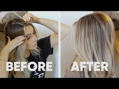 Diy Highlights Hair, Diy Balayage, Blonde Hair At Home, Babylights Hair, Cheveux Oranges, Diy Highlights, Diy Hair Color, Hair Toner, Hair Blond