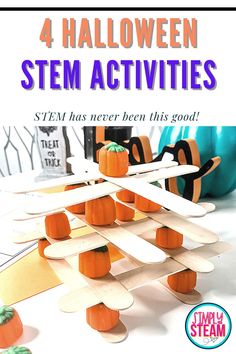 Create a pumpkin tower with this Halloween STEM activities for elementary. This includes four STEM activities. These activities are so much fun for kids! Click the link to learn more! #HalloweenSTEM #OctoberSTEM Halloween Elementary, Halloween Stem Activities, Halloween Classroom Activities, Stem Activities Preschool, Fun Halloween Activities