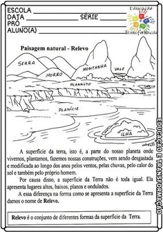 a page from the spanish language book, depicting an image of mountains and water with text