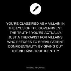 a black and white photo with the words, you're classified as a villain in the eyes of the government