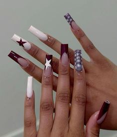 Long Square Nails, Punk Nails, Light Nails, Grunge Nails, Bling Acrylic Nails, Glam Nails