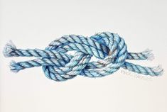 a blue and white rope on a white background