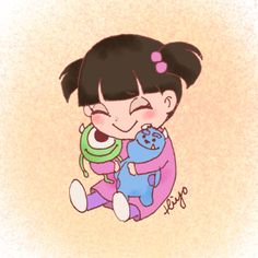 Boo - monsters Inc. Disney Mignon, Disney Monsters, Cute Disney Drawings, Disney Art Drawings, Drawing Cartoon Characters