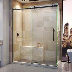 The DreamLine Enigma Air fully frameless, sliding shower door, tub door, or enclosure have the ultimate combination of luxury and modern design. Striking stainless steel hardware delivers a perfect mix of exceptional quality and cool urban style. The Enigma Air glass is treated with DreamLine exclusive ClearMax anti-lime scale glass coating for superior protection and easy maintenance. Choose DreamLine for the ultimate solution for your shower project. DreamLine Enigma Air Matte Black 56-3/8-in Steel Shower Door, Dreamline Shower, Bathtub Enclosures, Frameless Sliding Doors, Walk In Shower Enclosures, Frameless Sliding Shower Doors, Frameless Shower Enclosures, Tub Doors, Frameless Shower Doors