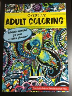 an adult coloring book with colorful designs on it