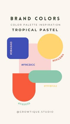 the brand colors for tropical pastel