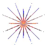 an image of a star burst that appears to be pixelated in the style of pixels