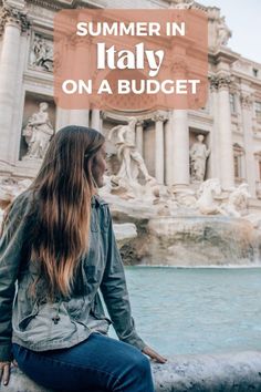 Italy travel photo of a girl looking at the Trevi Fountain, in Rome Summer Outfits Travel